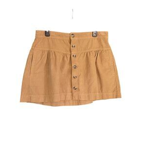 American Eagle Tan Button Front Corduroy Skirt, Size 12